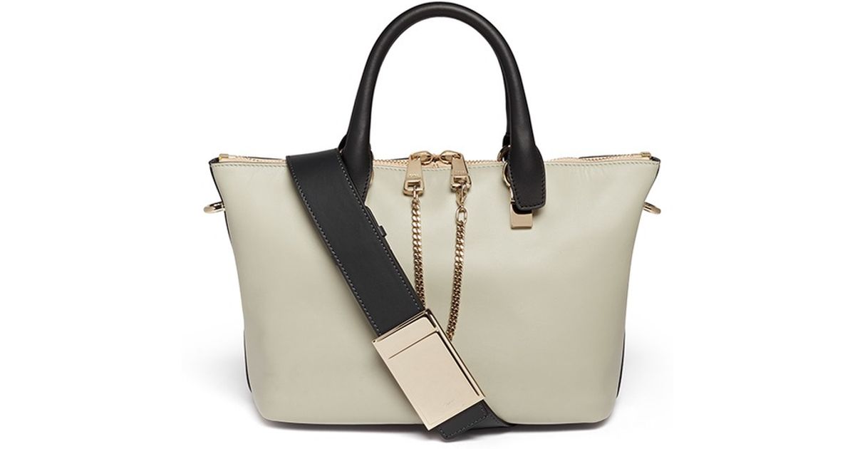 Chlo \u0026#39;Baylee\u0026#39; Small Leather Tote in Gray (Grey,Multi-colour) | Lyst  