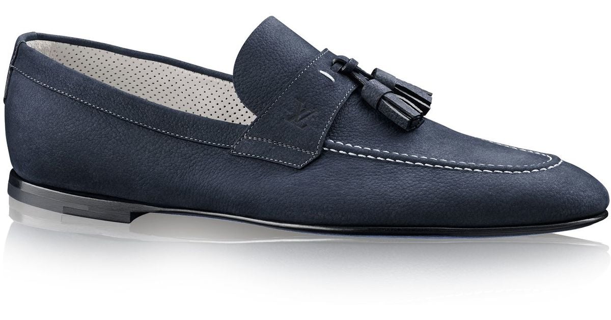 Louis vuitton Academy Loafer in Blue for Men | Lyst