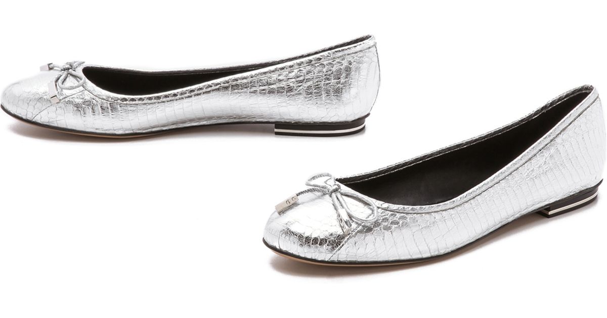 michael kors flats silver