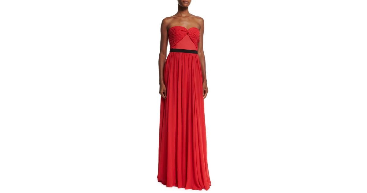 Michael Kors Strapless Red Dress