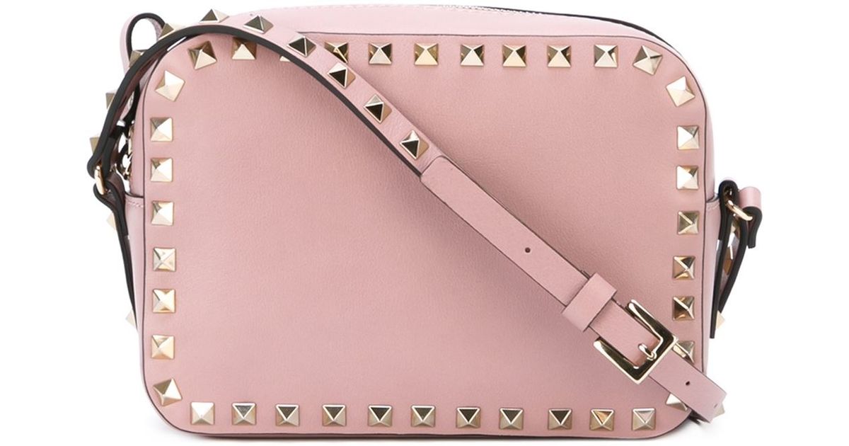 Lyst Valentino Rockstud Crossbody Bag In Pink