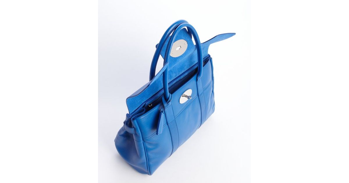 Mulberry Blue Leather \u0026#39;bayswater\u0026#39; Top Handle Bag in Blue | Lyst