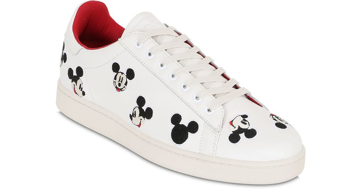 Lyst Moa Mickey  Mouse Leather Sneakers in White for Men