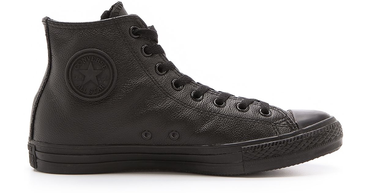 Lyst - Converse Chuck Taylor All Star Leather High Top Sneakers in Gray ...