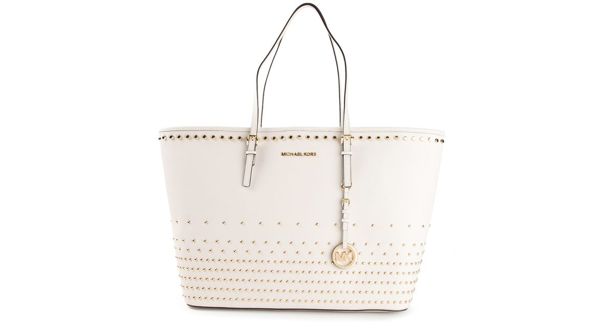 michael kors white jet set tote