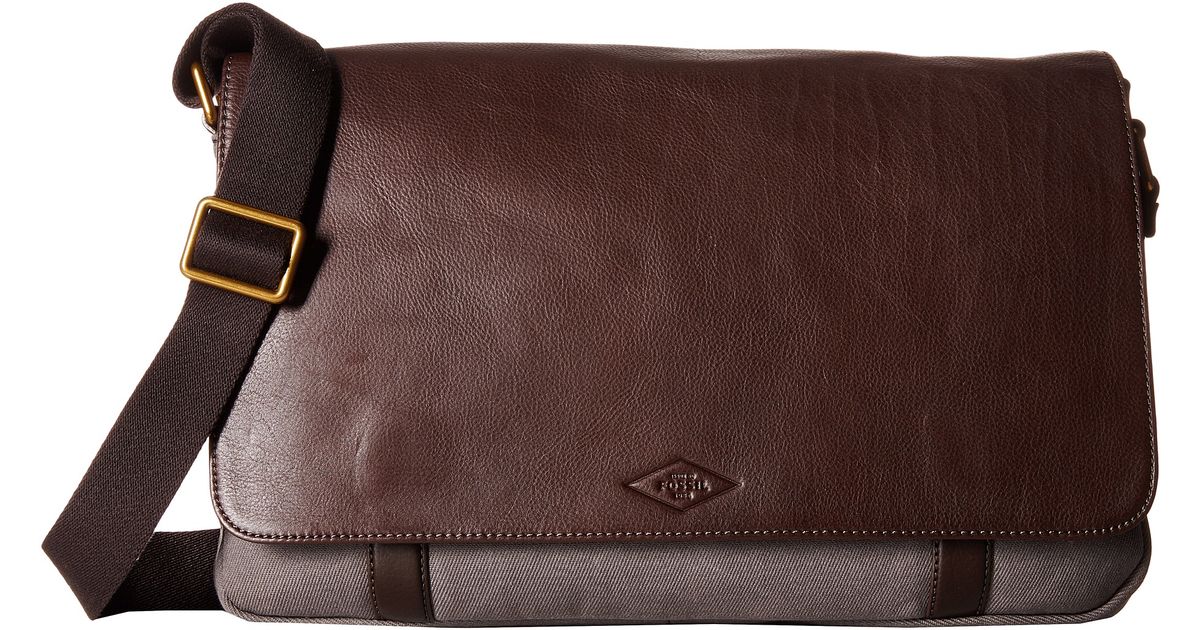 Lyst Fossil Aiden E W Messenger In Gray For Men