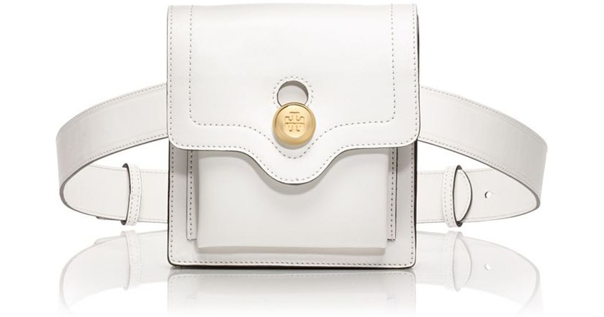 Lyst Tory Burch Leather Belt Bag In White