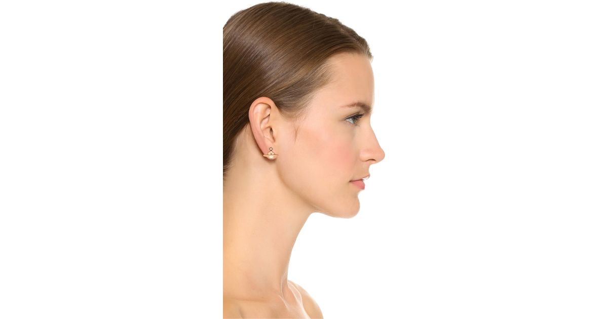 Lyst Vivienne Westwood Solid Orb Earrings Gold In Metallic