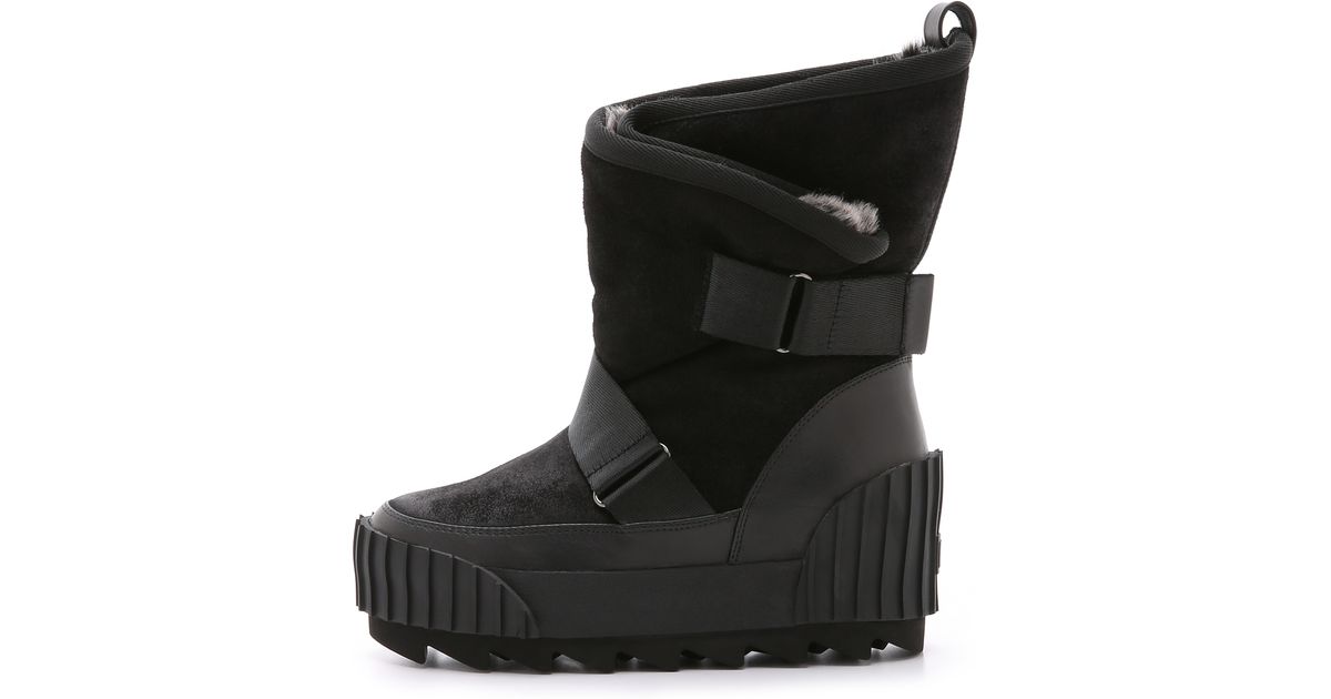 In Lined Nude Short Fur Black United Lyst Snow Faux Boots 4fIq85H