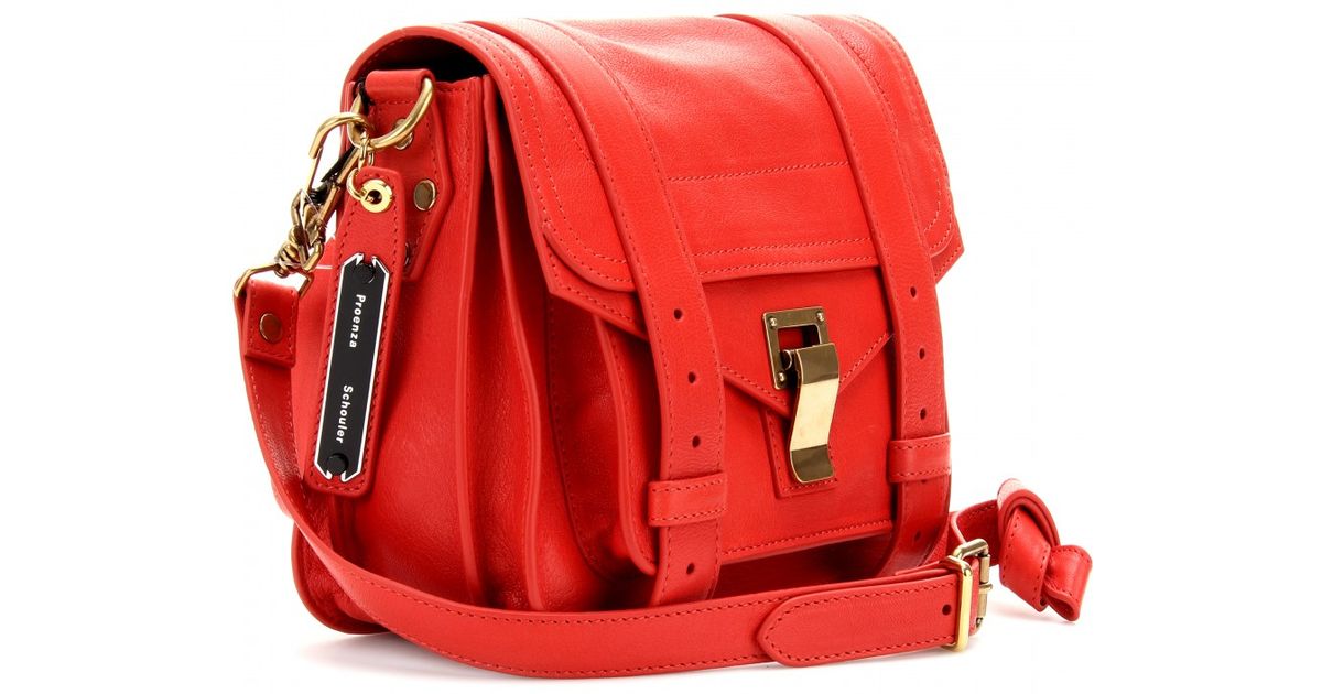 Lyst Proenza Schouler Ps1 Pouch Leather Shoulder Bag In Red