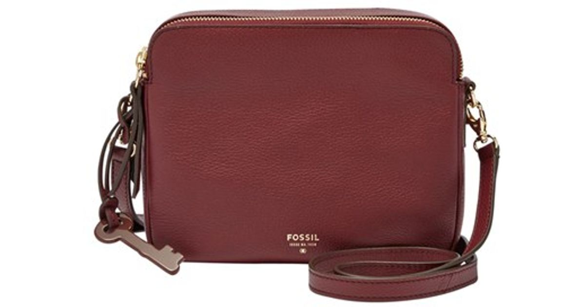 Lyst Fossil Sydney Leather Crossbody Bag In Purple