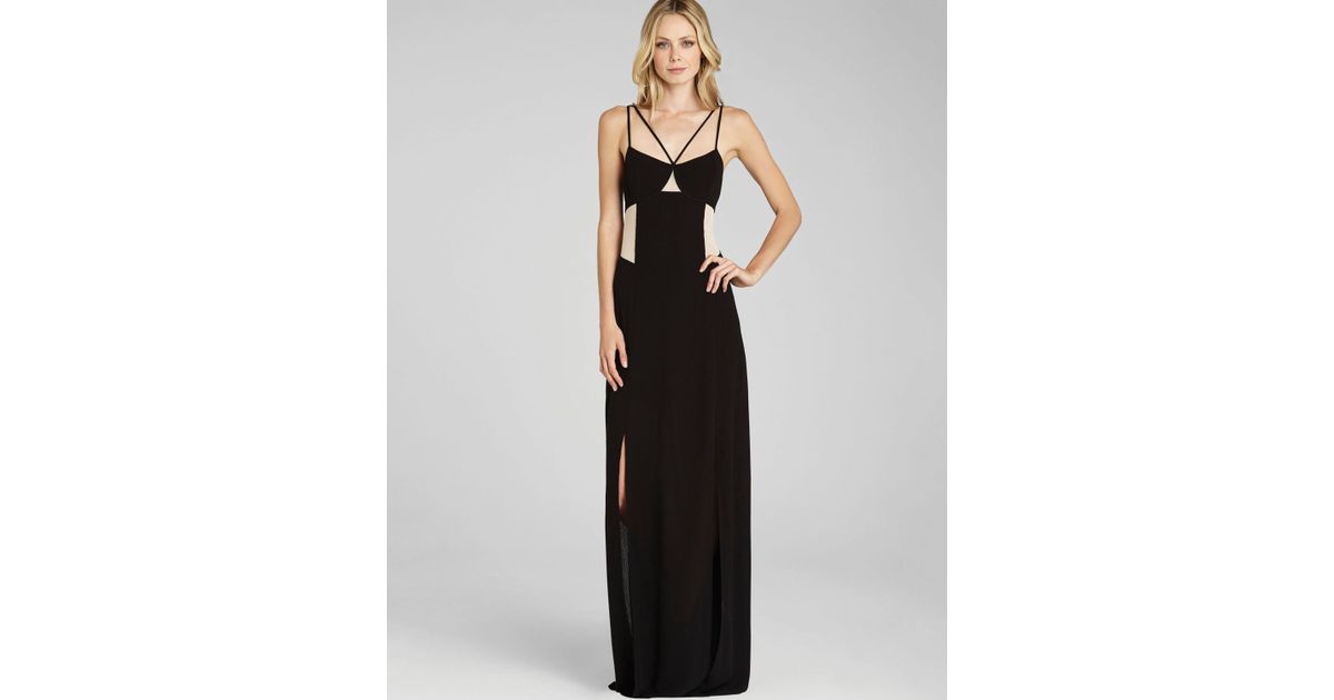 Black Mesh Cutout Panel Long Sleeve Maxi Dress @ Long Sleeve ...