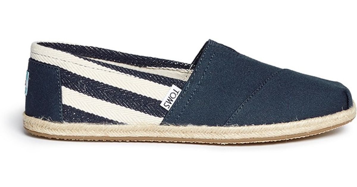 Toms Classic Stripe Canvas Slip-ons in Blue (Blue,Multi-colour) | Lyst