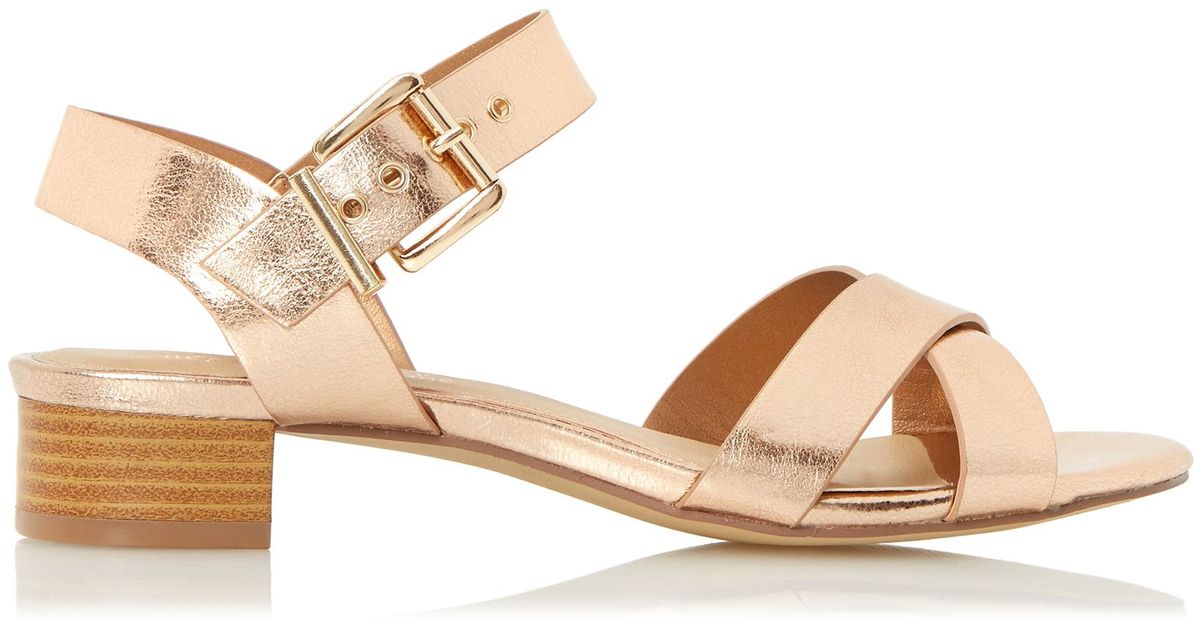 rose gold cross over sandals