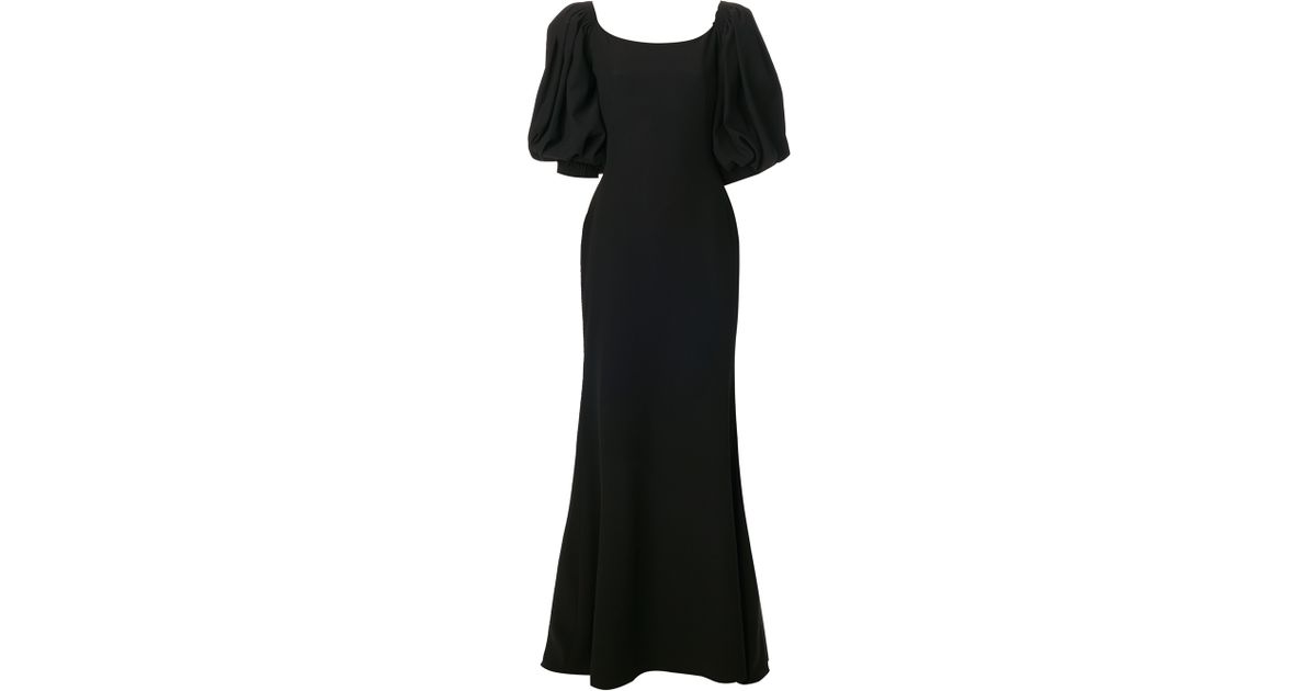 Alexander mcqueen Puff Sleeve Gown in Black | Lyst