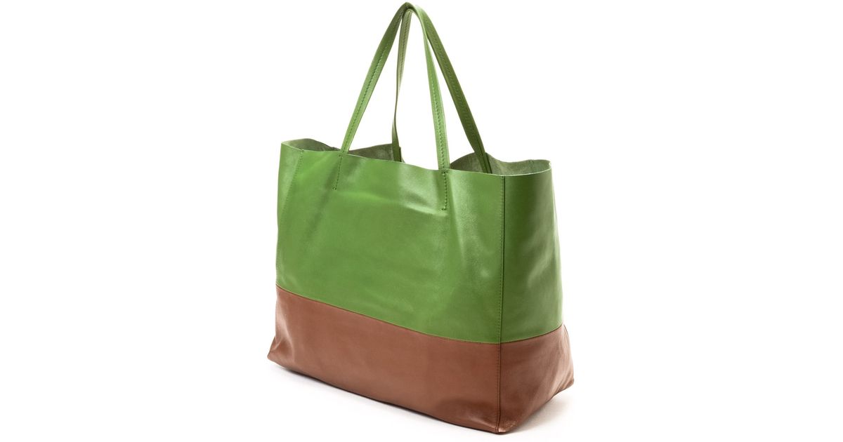 Cline Two-Tone Horizontal Cabas Tote in Green (Two-Tone) | Lyst  
