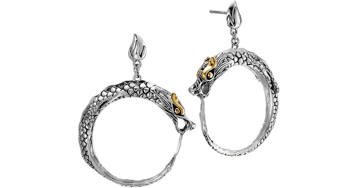 Lyst John Hardy Naga Dragon Hoop Earrings In Blue