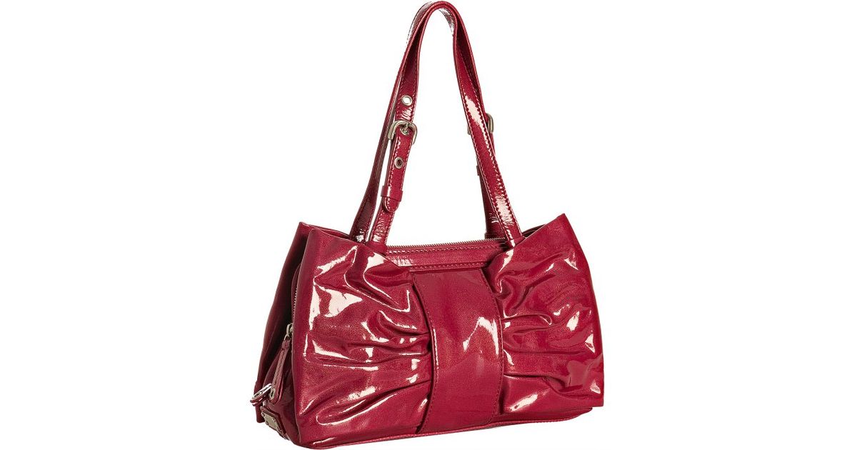Lyst Boutique Moschino Wine Patent Leather Bow Shoulder Bag In Red
