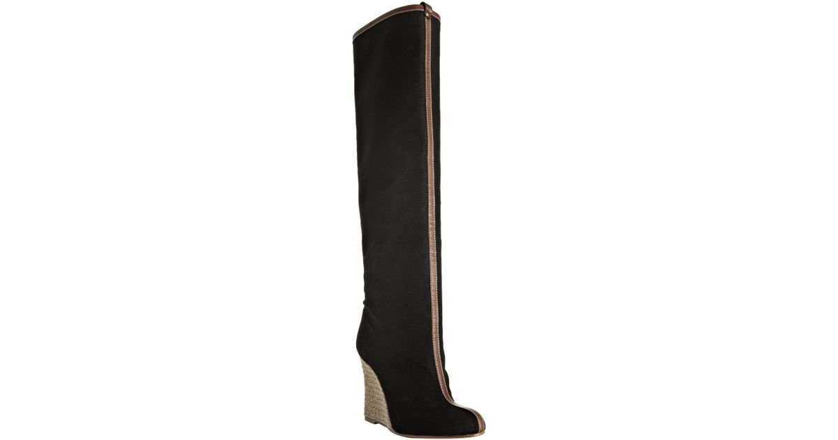 christian louboutin prices - Christian louboutin Black Flannel Jessy 100 Tall Wedge Boots in ...