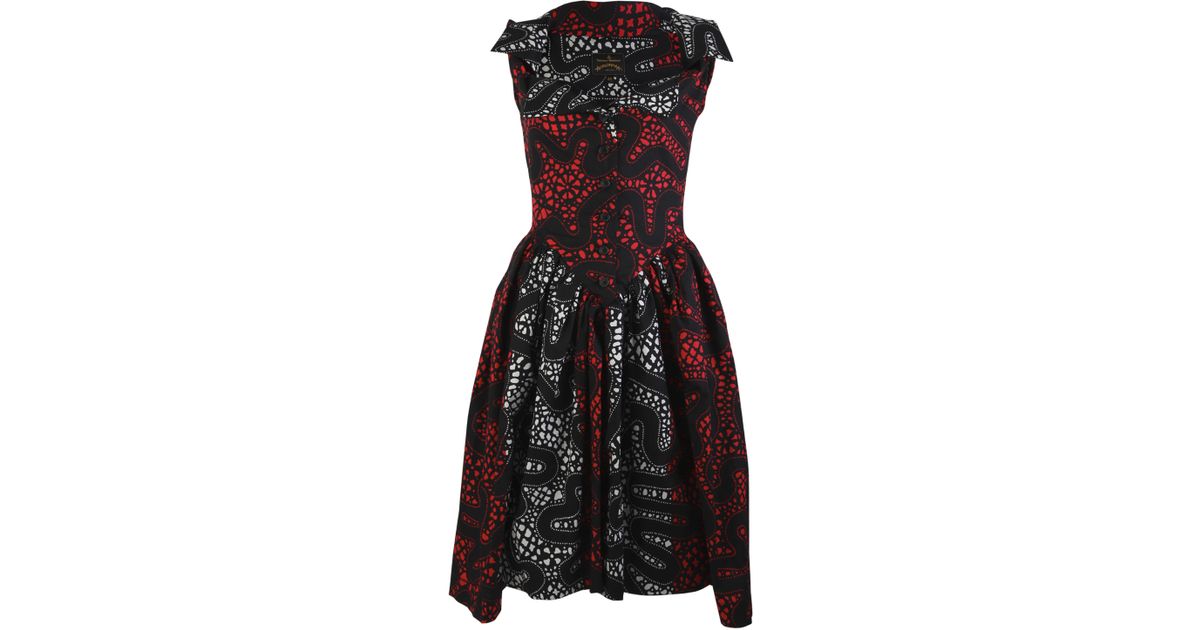 Lyst - Vivienne Westwood Anglomania Red Sunday Squiggle Dress in Red