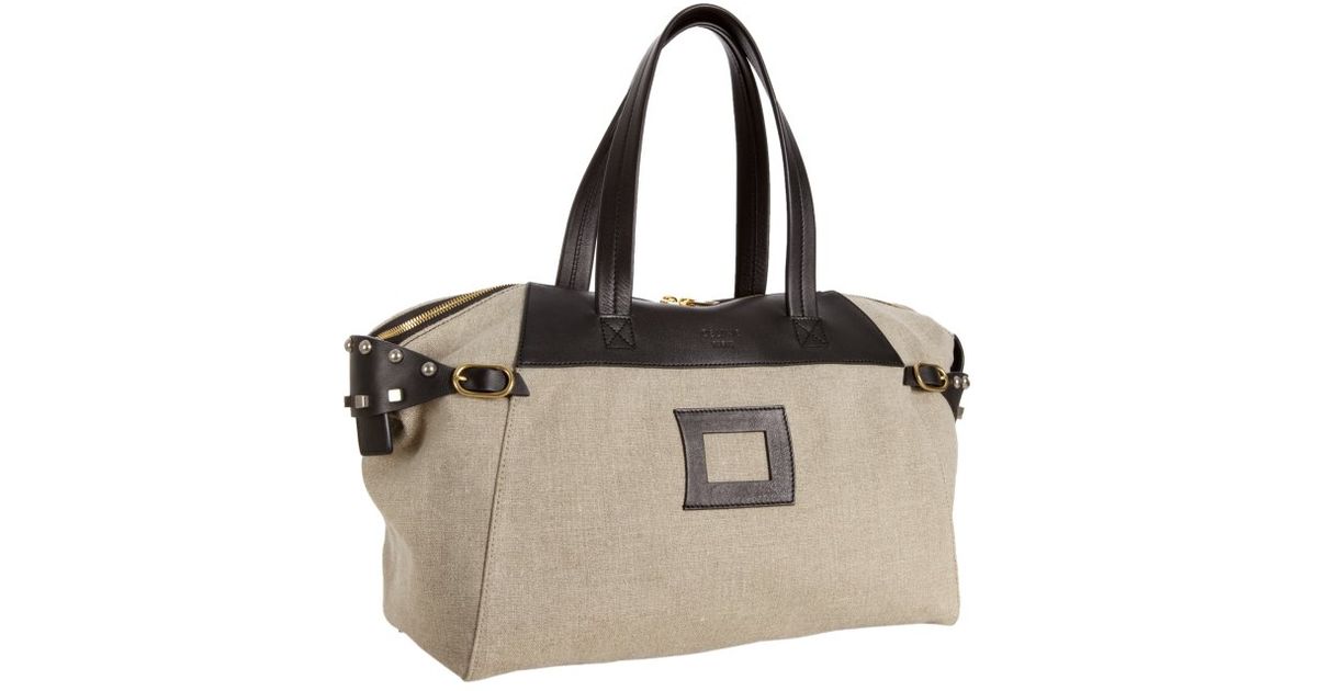 replica celine handbag - Cline Natural Linen and Calfskin Studded Zip Tote in Beige ...