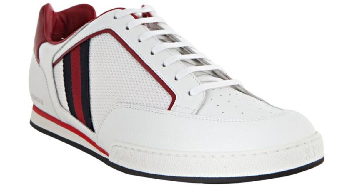 Lyst - Gucci Leather Tennis Shoes in White for Men