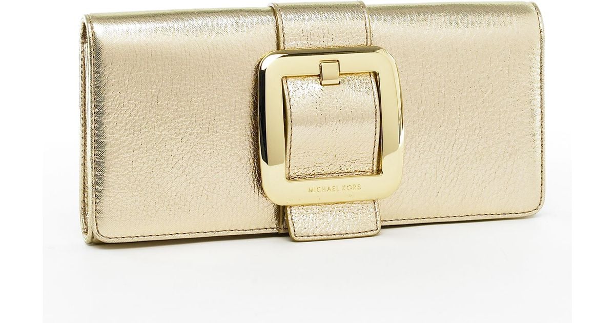 michael kors gold clutch purse