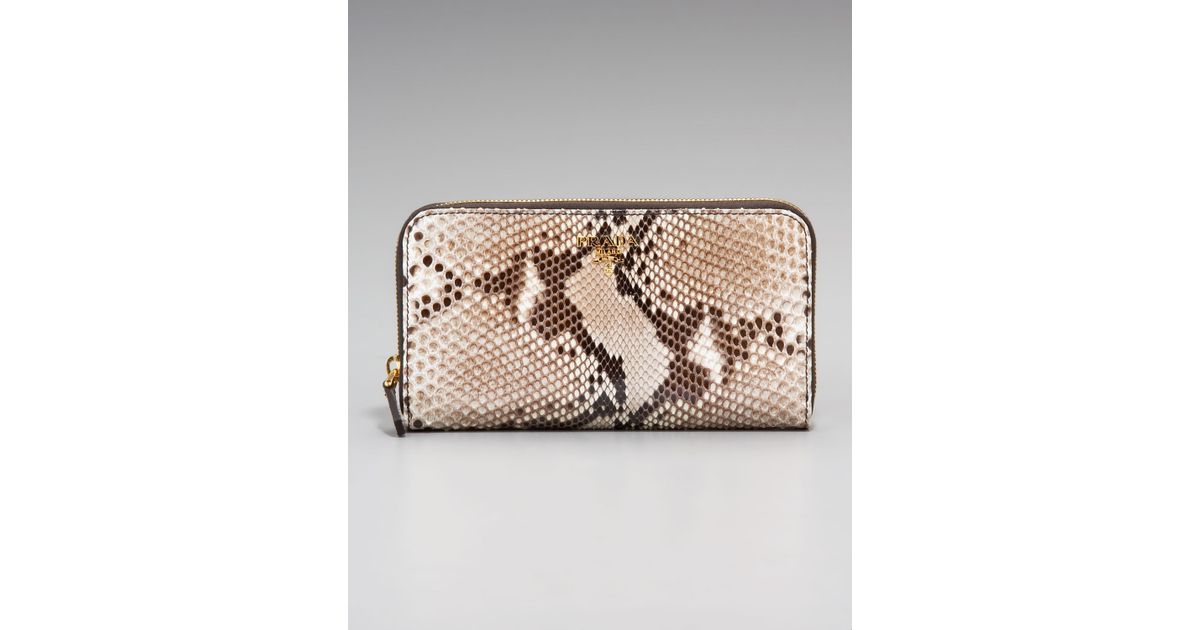 Prada Python Zip-around Wallet in Animal (natural) | Lyst  