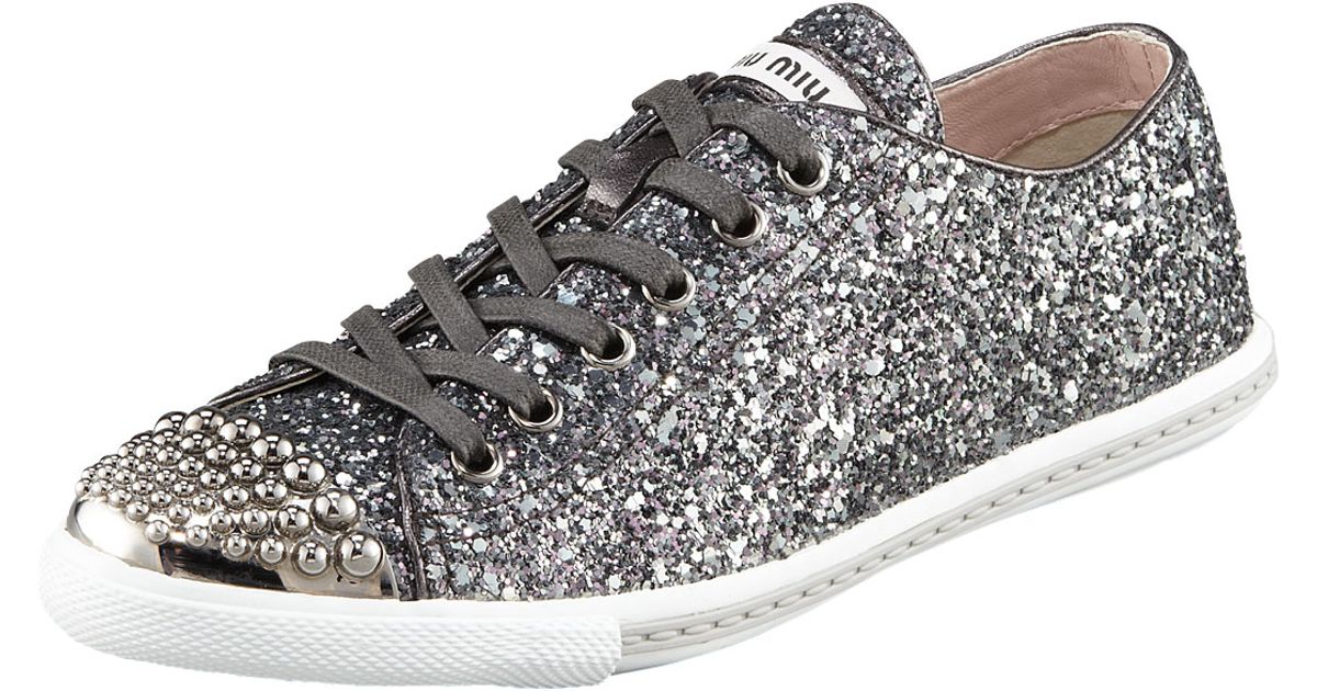 miu miu glitter sneakers