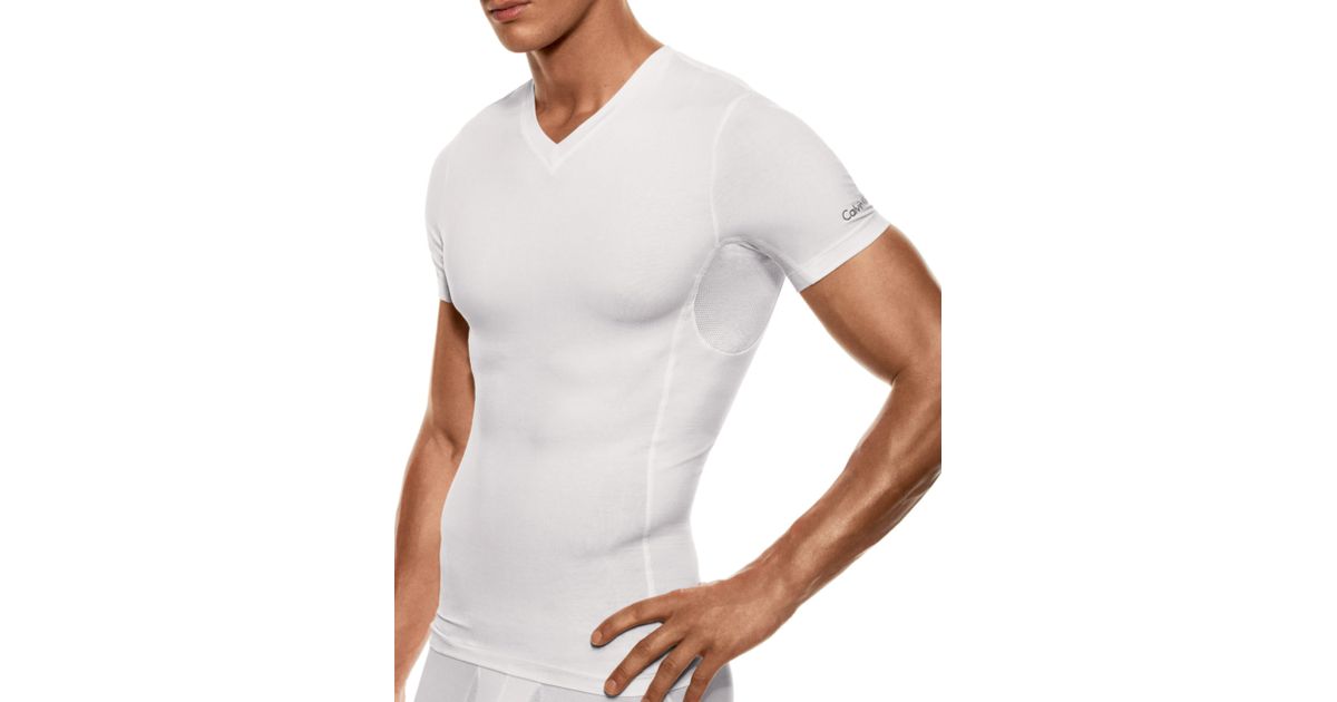 white v neck compression shirt