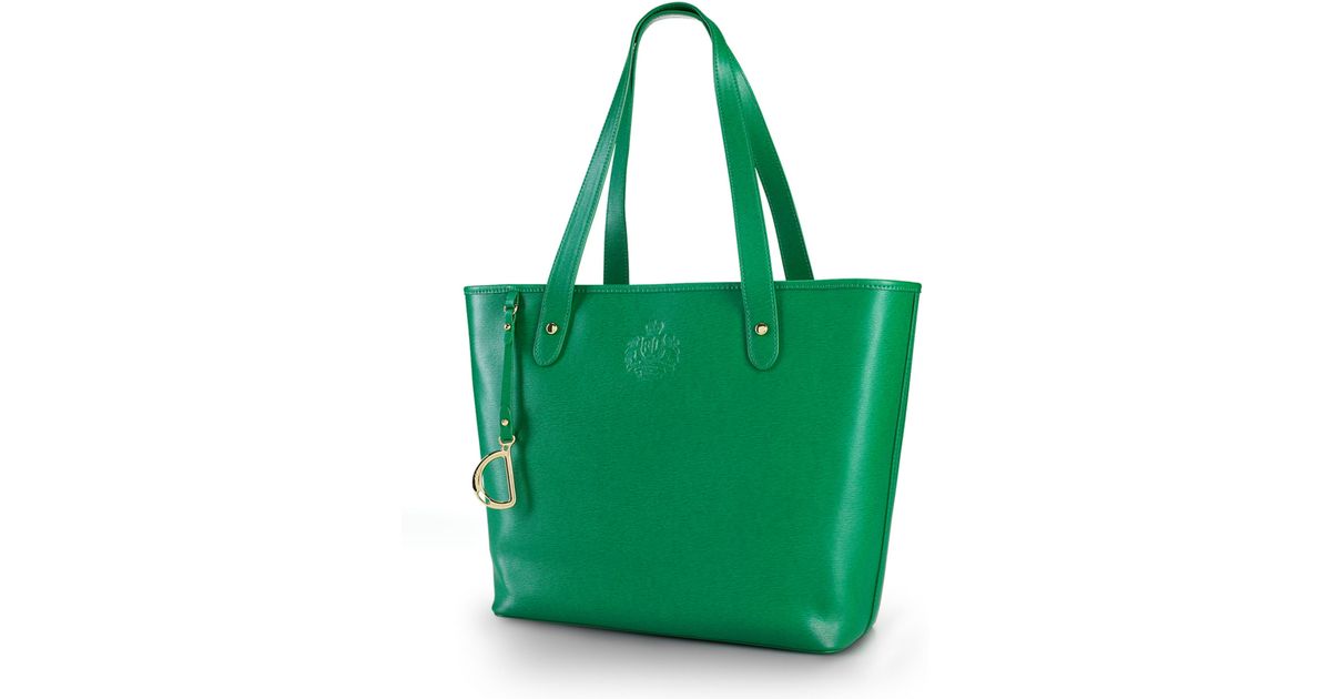 Lyst Lauren By Ralph Lauren Newbury Leather Classic Tote Bag in Green