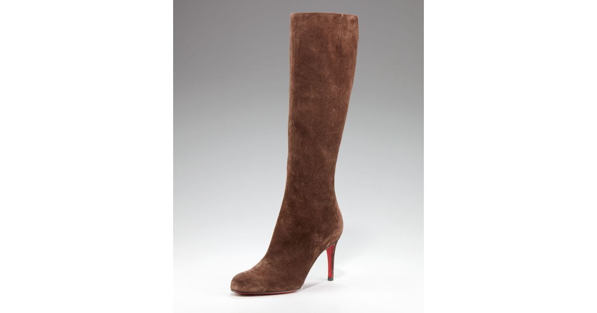 Christian louboutin Simple Botta Suede Boot in Brown | Lyst  