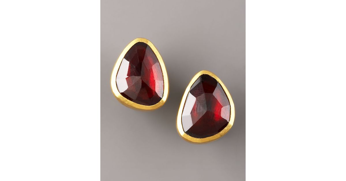 Lyst Gurhan Garnet Stud Earrings In Metallic