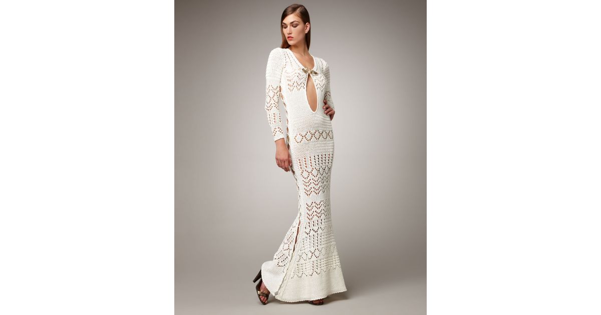 Lyst Emilio Pucci Crocheted Maxi Dress In White