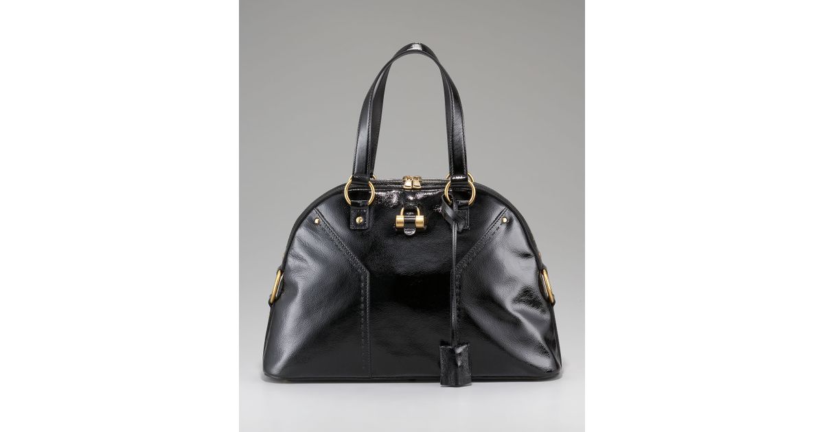 Saint laurent Muse Patent Tote, Large in Black | Lyst