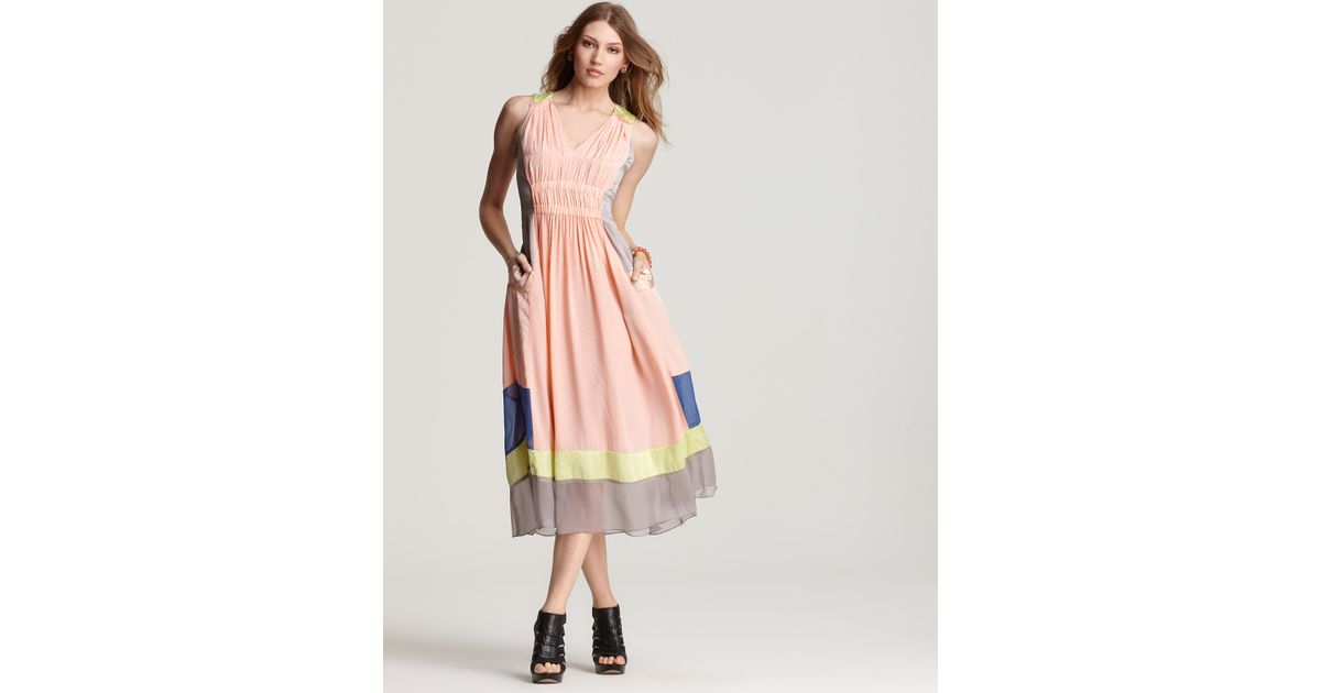Rebecca Taylor Sleeveless Jacquard Dress In Pink Lyst