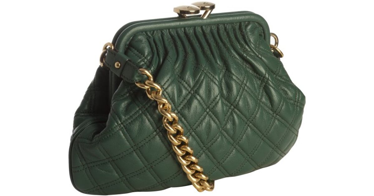 Marc jacobs Green Quilted Leather Little Stam Shoulder Bag in Green | Lyst
