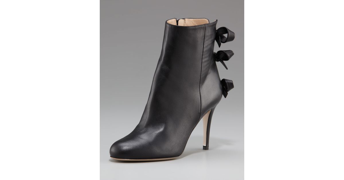 bow back ankle boots