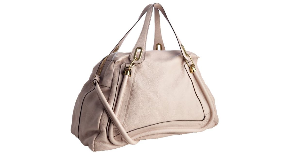 Chlo Light Rose Calfskin Paraty Large Top Handle Bag in Pink ...  