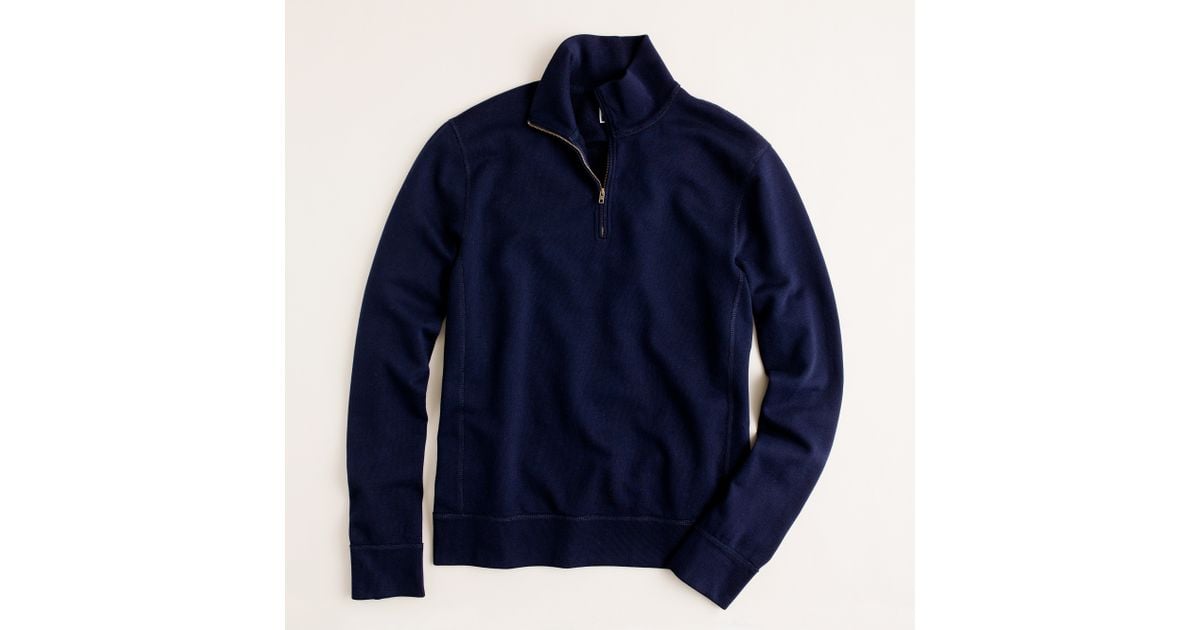 J.crew Lightweight Vintage Fleece Half Zip Pullover in Blue for Men Lyst