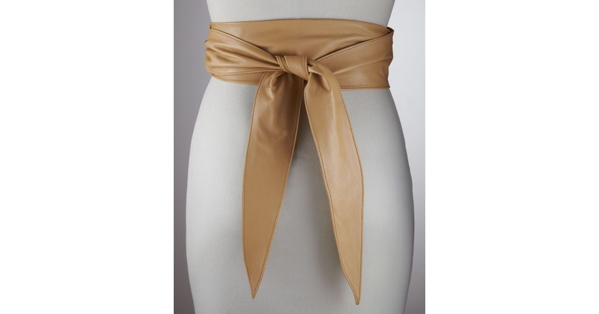 Prada Leather Wrap Belt in Beige (no sze) | Lyst  