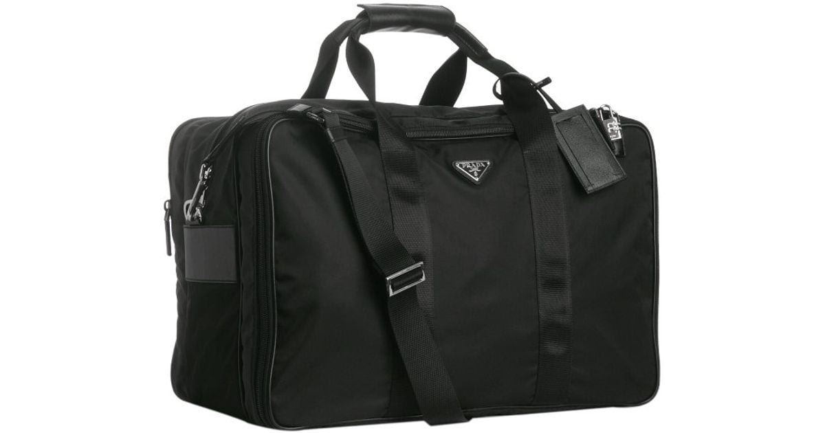 Prada Black Nylon Large Travel Bag in Black for Men | Lyst  