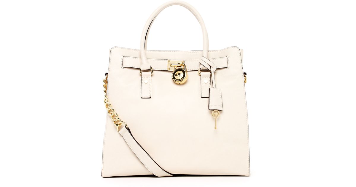 Lyst Michael Kors Hamilton Large Tote Vanilla In White