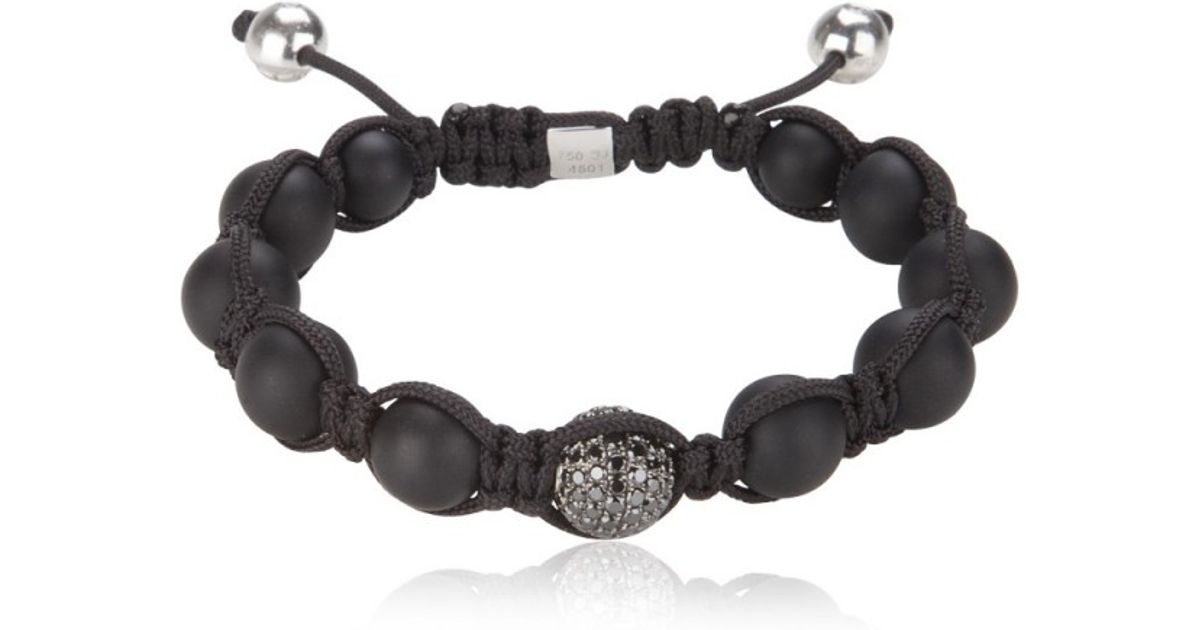 Lyst Shamballa Jewels Black Onyx Diamond Bead Bracelet In