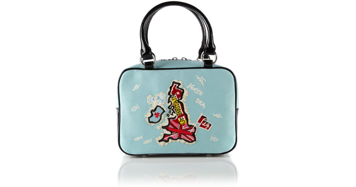 Lulu Guinness Small Jenny Uk Bowling Bag In Blue Lyst