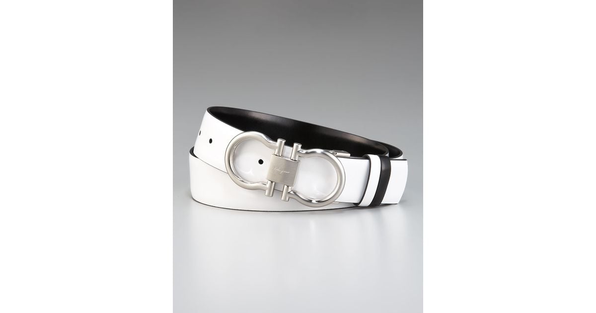 ferragamo white belt
