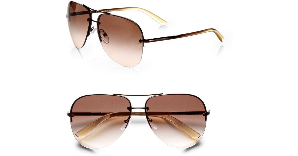 prada rimless aviator sunglasses