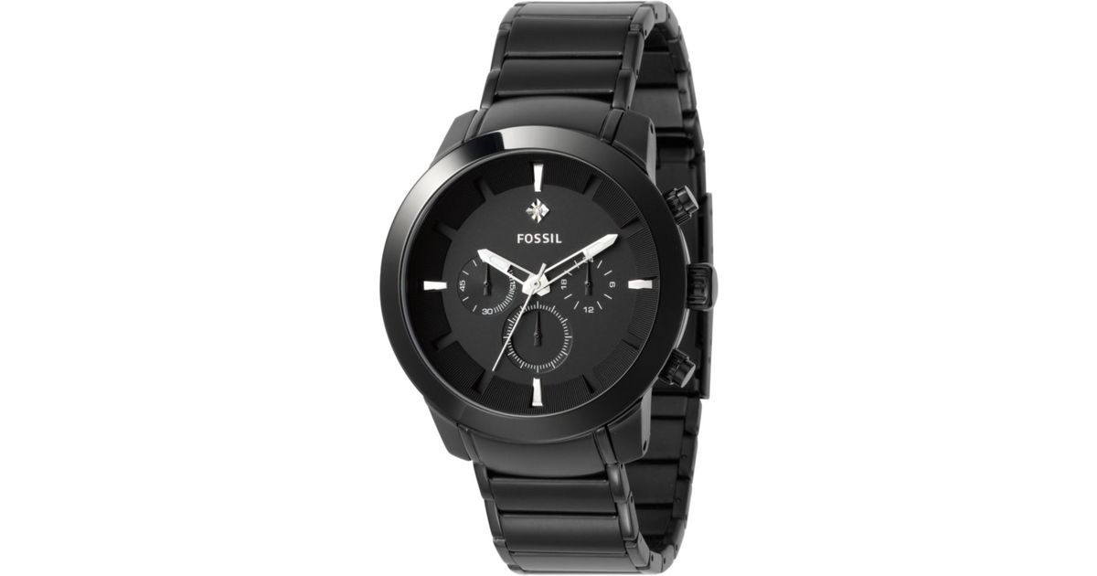Lyst - Fossil Watch Men Diamond Accent Chronograph Black Ion Plated