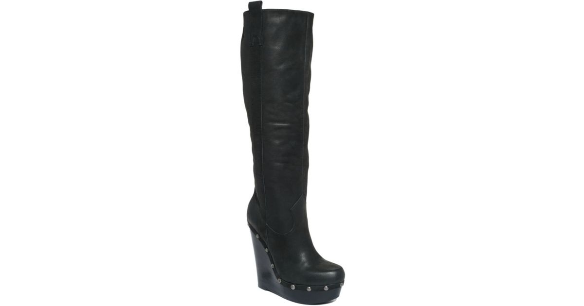 Lyst - Jessica Simpson Elisha Wedge Boots in Black