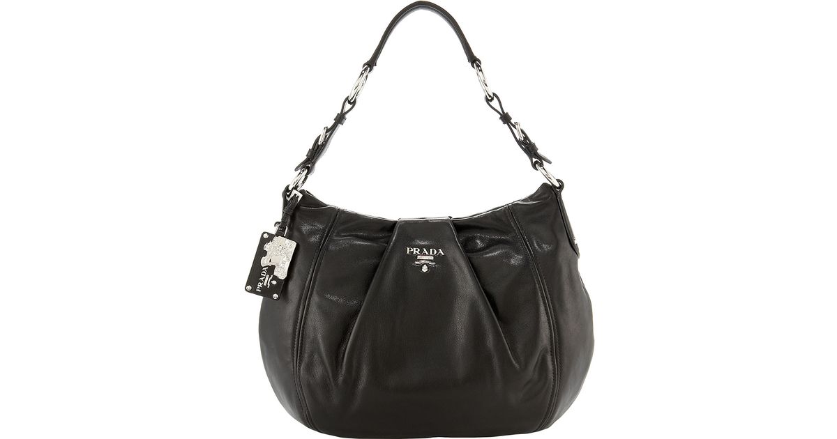 best prada replicas - Prada Large Soft Calf Hobo in Black | Lyst